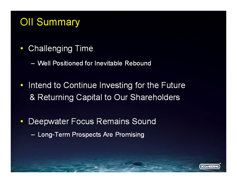 Cowen and Company Ultimate Energy Conference – Oceaneering International – slide 13