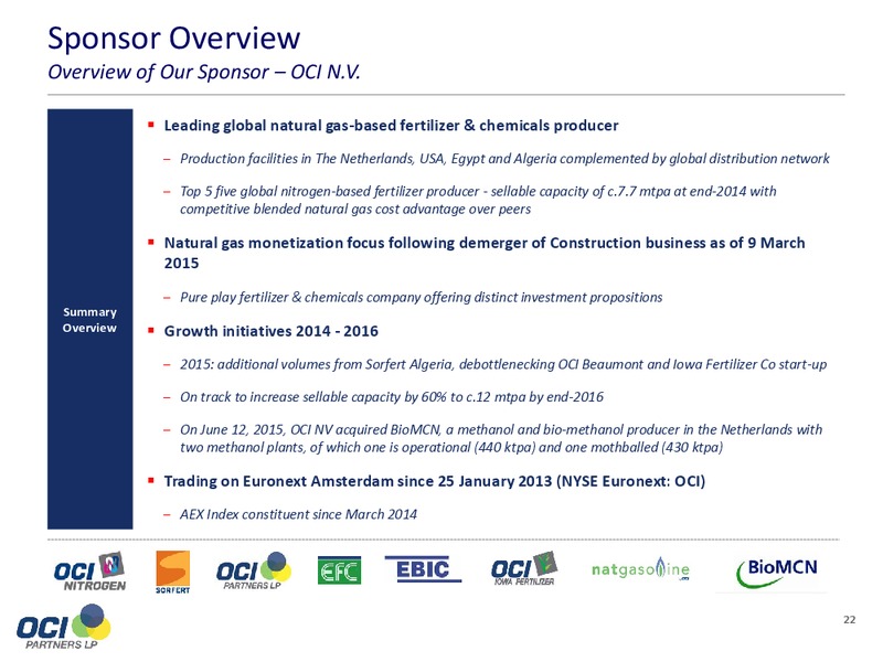 September 2015 Investor Presentation – Oci Partners Lp – slide 21