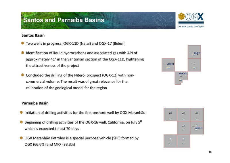Q2 2010 EARNINGS CALL – OGX Petroleo – slide 10