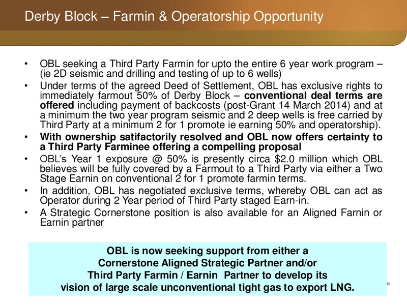 July 2015 Investor Presentation – Oil Basins Ltd – slide 18