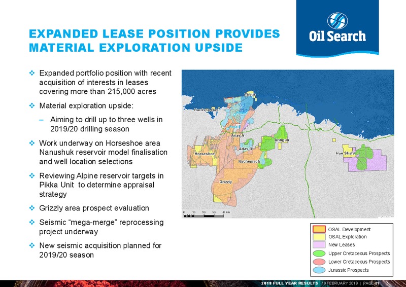 2018 Full Year Results Presentation – Oil Search Limited – slide 30