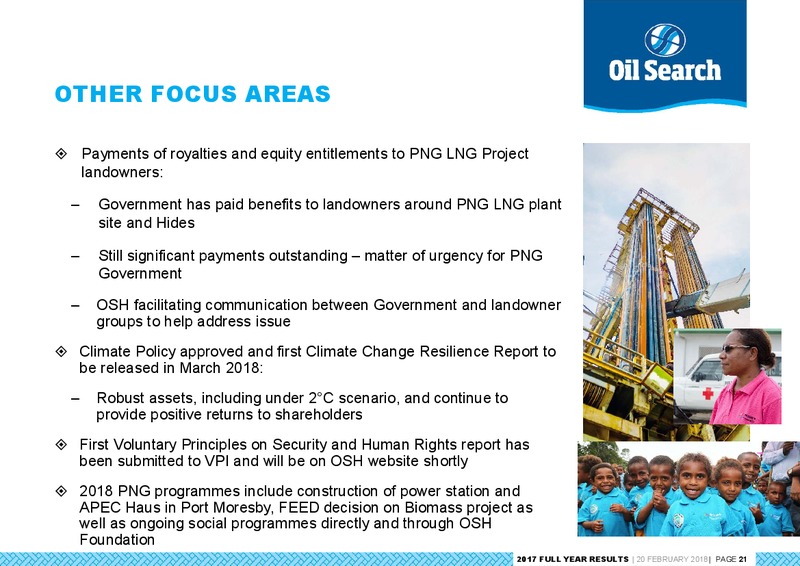 2017 Full Year Results – Oil Search Limited – slide 20