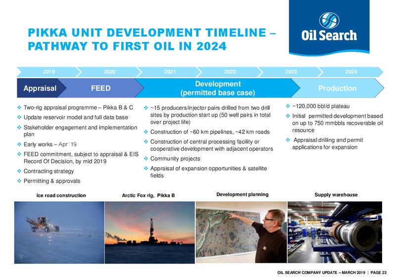 March 2019 Corporate Update – Oil Search Limited – slide 21