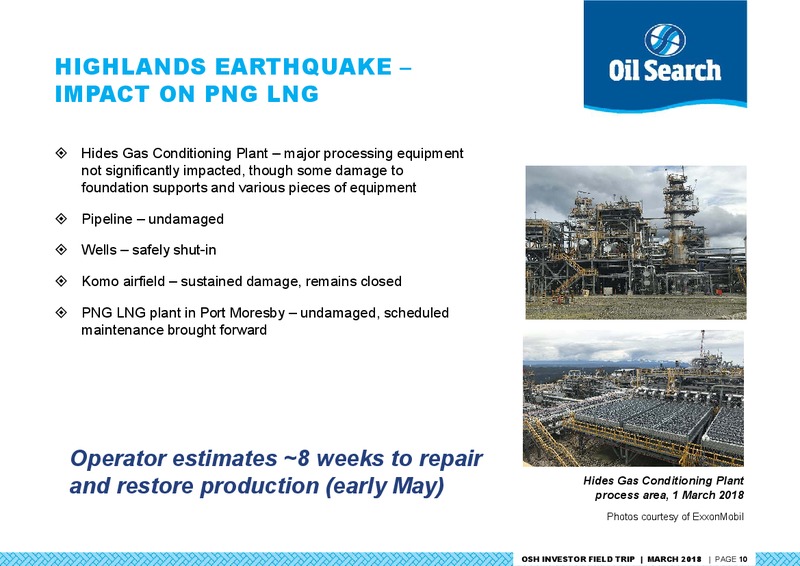 OSH Investor Field Trip – Oil Search Limited – slide 9
