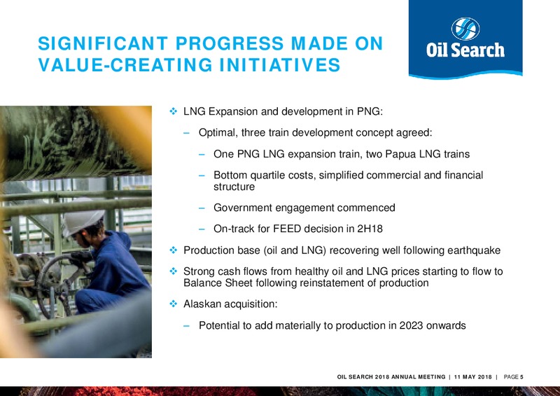 2018 Annual Meeting – Oil Search Limited – slide 4