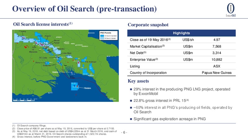 Oil Search Acquisition of InterOil – Oil Search Limited – slide 6