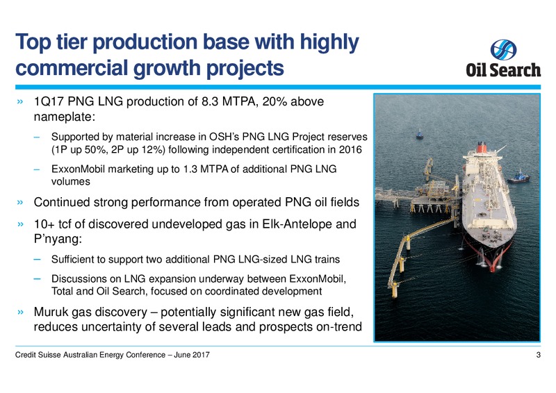 Credit Suisse Australian Energy Conference – Oil Search Limited – slide 3