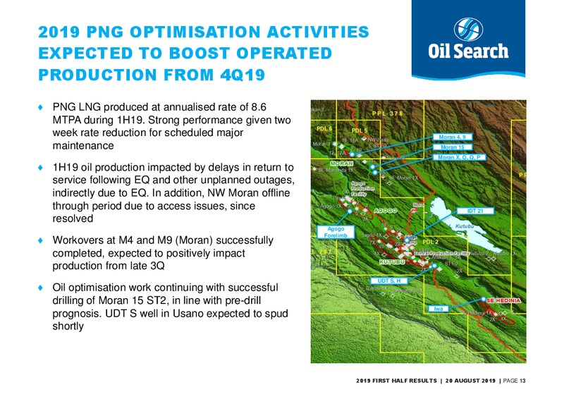 1H 2019 Earnings Presentation – Oil Search Limited – slide 12