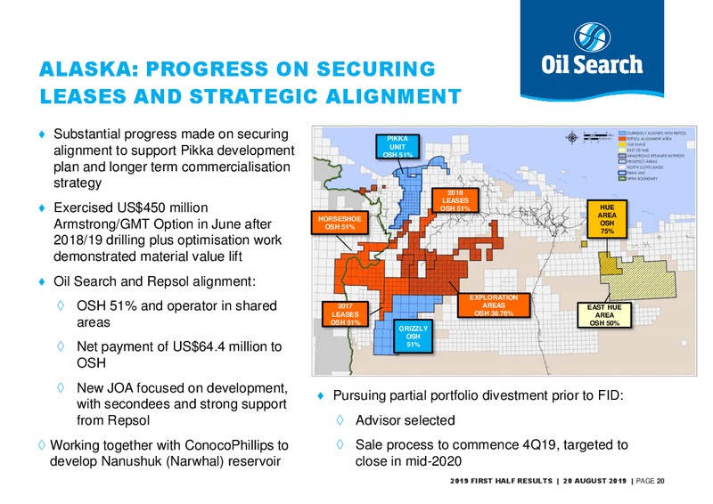 1H 2019 Earnings Presentation – Oil Search Limited – slide 19