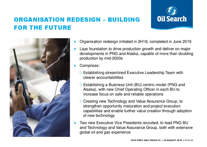 1H 2019 Earnings Presentation – Oil Search Limited – slide 23