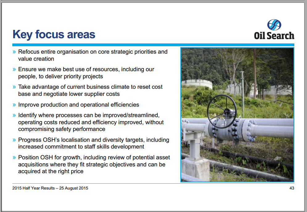 August 2015 Investor Presentation – Oil Search Limited – slide 43