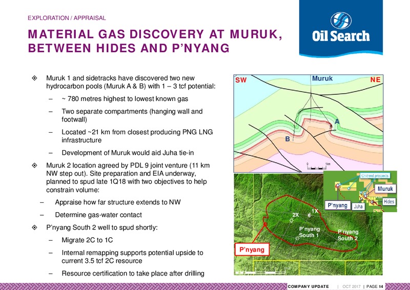 October 2017 Company Update – Oil Search Limited – slide 14