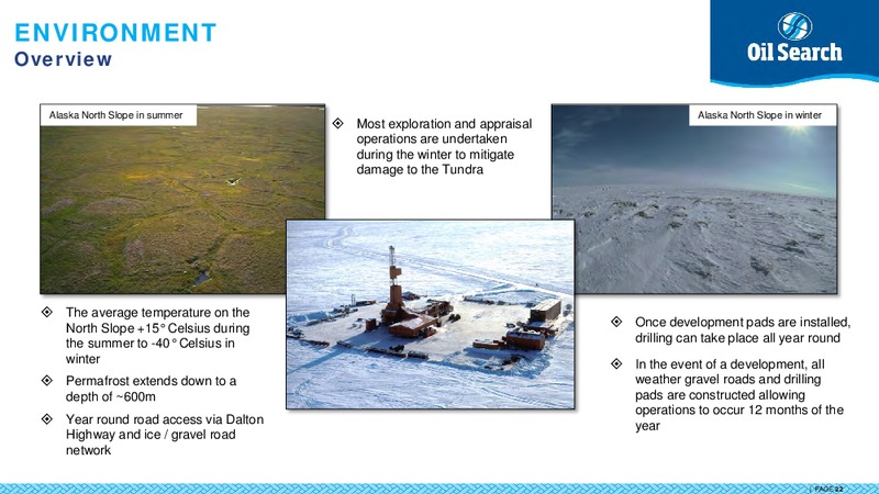 November 2017 Acquisition in Alaska – Oil Search Limited – slide 21