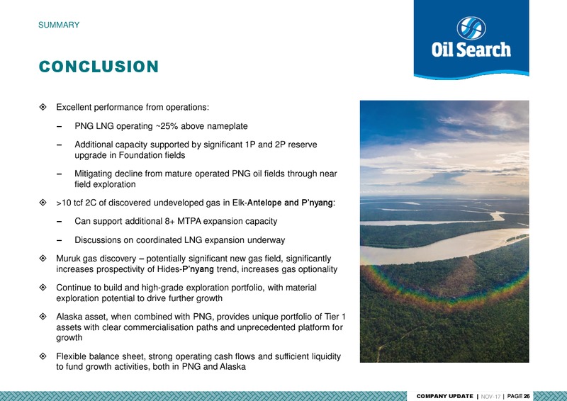 November 2017 Company Update – Oil Search Limited – slide 26