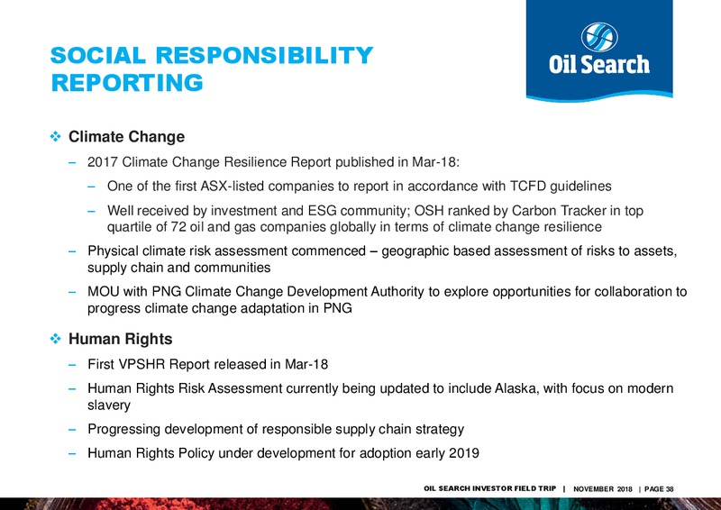 November 2018 Investor Presentation – Oil Search Limited – slide 37