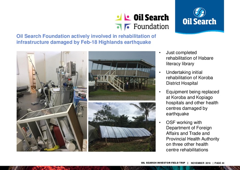 November 2018 Investor Presentation – Oil Search Limited – slide 43