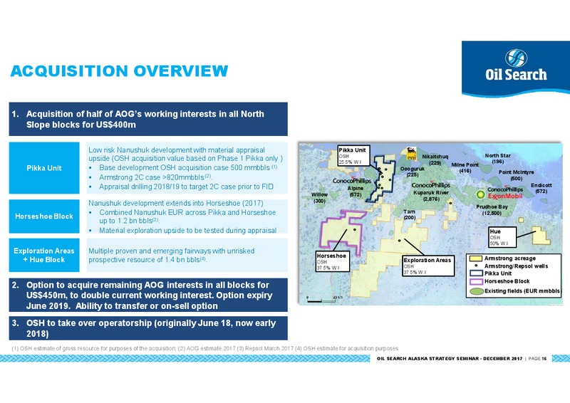 Alaska North Slope: A Strategic Expansion Opportunity for Oil Search – Oil Search Limited – slide 16