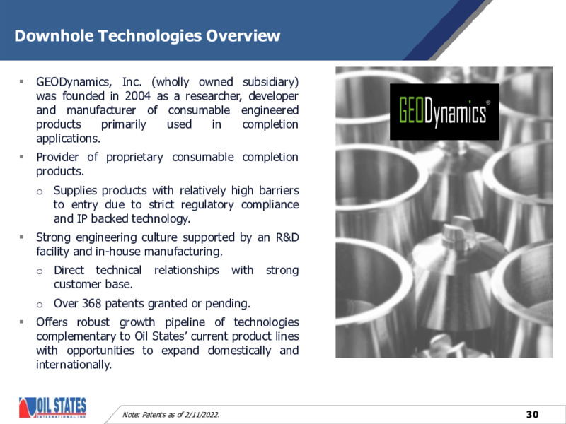 February 2022 Investor Presentation – Oil States International Inc. – slide 29