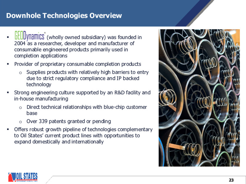 August 2020 Company Presentation – Oil States International Inc. – slide 22