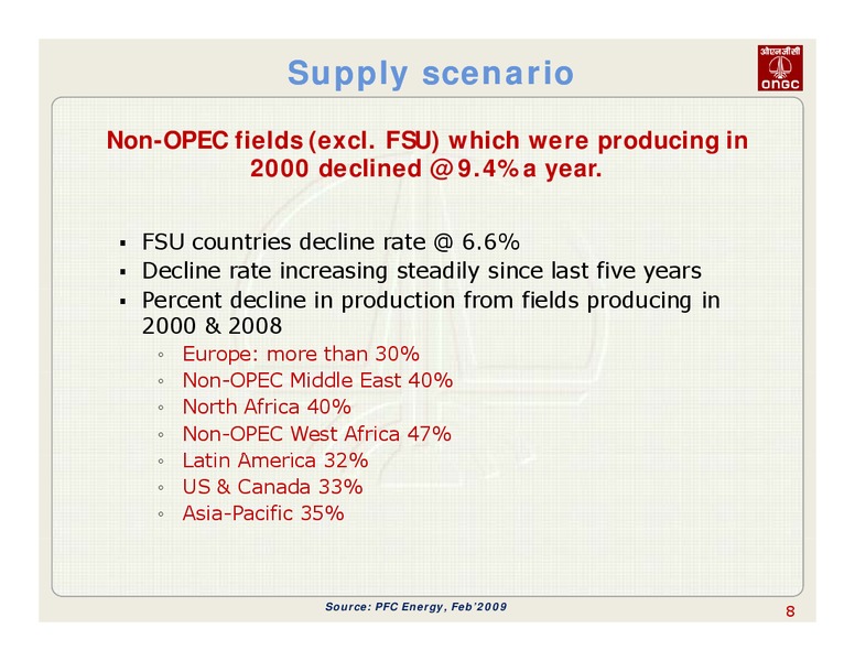 14TH DSP MERRIL LYNCH INDIA INVESTOR CONFERENCE – Oil and Natural Gas Corporation of India – slide 8