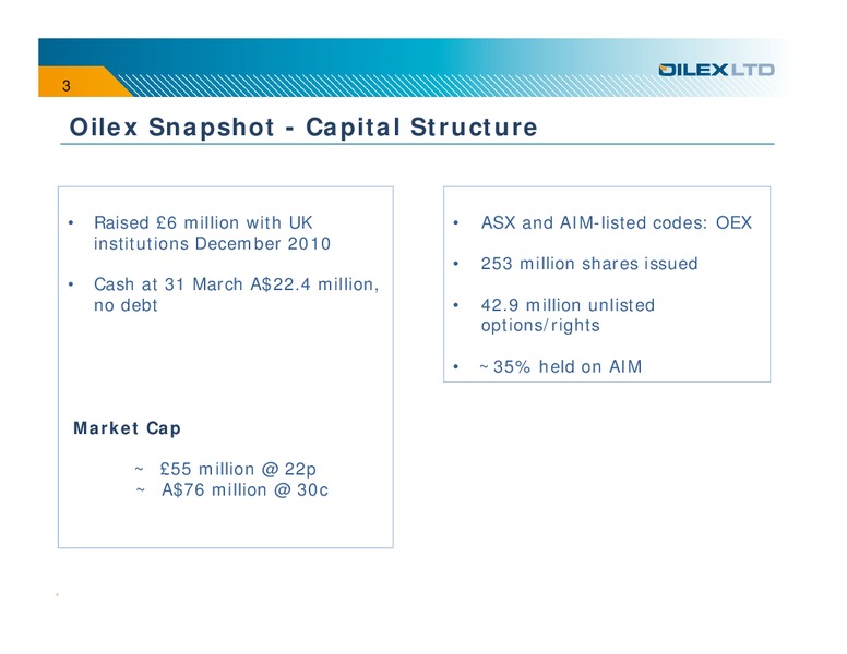 INVESTOR PRESENTATION – Oilex Ltd. – slide 2