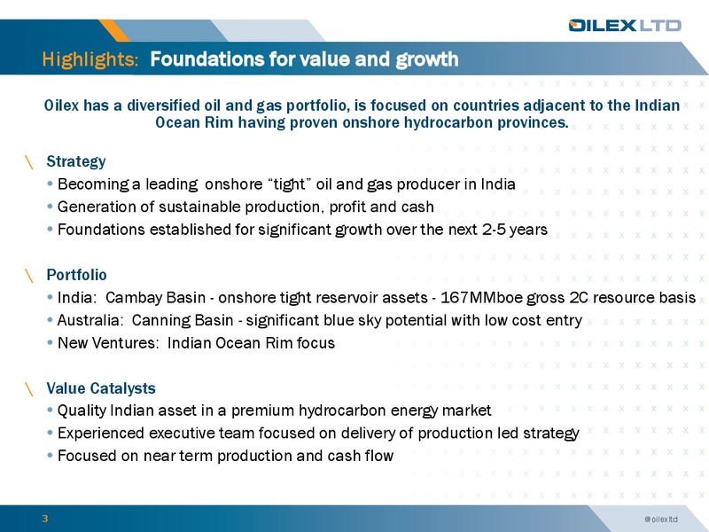 investor Presemtation – Oilex Ltd. – slide 2