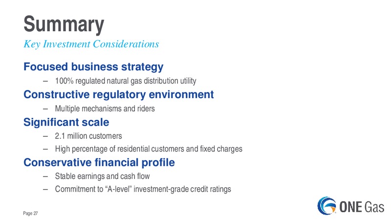 Evercore ISI Utility CEO Conference – One Gas, Inc. – slide 26