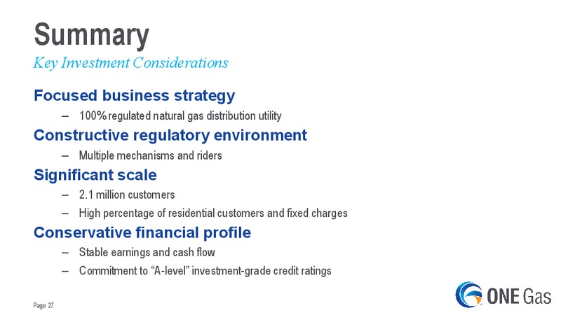 Goldman Sachs Power Utilities MLP Pipeline Conference – One Gas, Inc. – slide 26