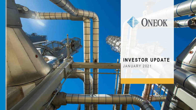 January 2021 Investor Update – Oneok Inc. – slide 1