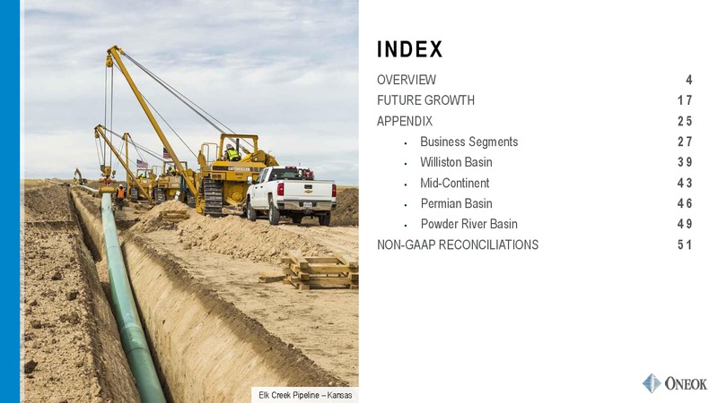 UBS MIDSTREAM CONFERENCE – Oneok Inc. – slide 2