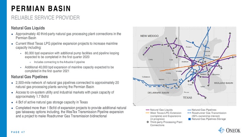 US Capital Advisors Midstream Corporate Access Conference – Oneok Inc. – slide 46