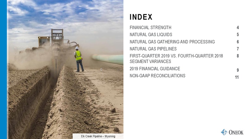 1Q 2019 Earnings Presentation – Oneok Inc. – slide 2