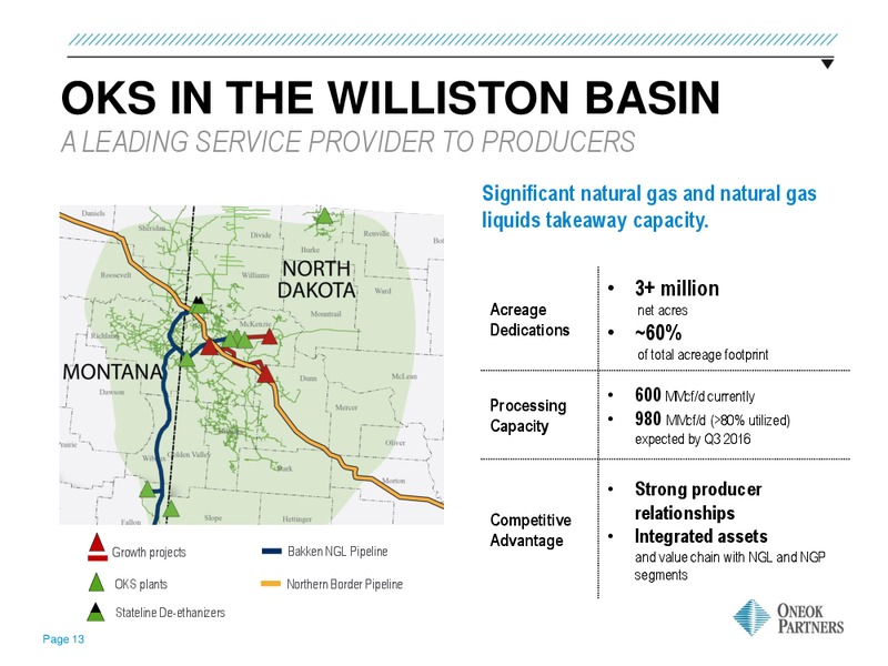 WELLS FARGO KICK THE TIRES – Oneok Inc. – slide 8