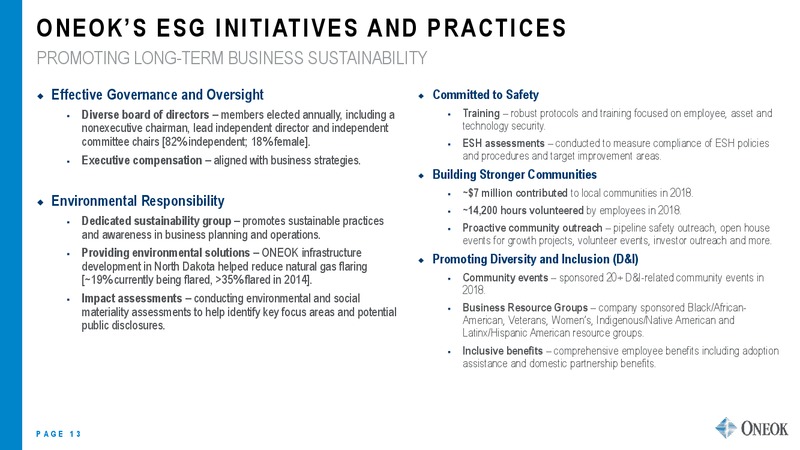 July 2019 Investor Update – Oneok Inc. – slide 12