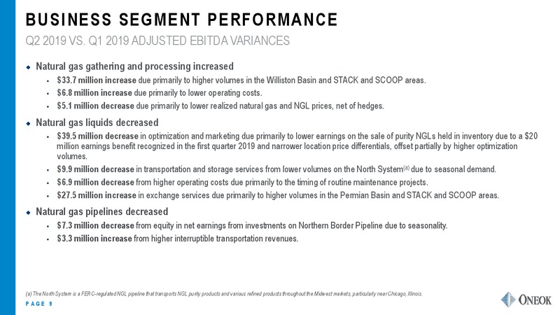 2Q 2019 Earnings Presentation – Oneok Inc. – slide 8