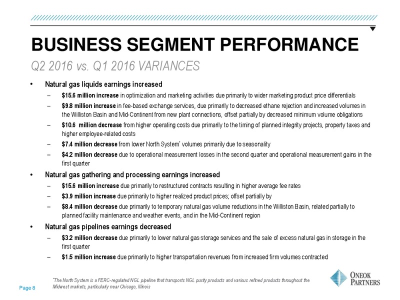 Q2 2016 Results – Oneok Inc. – slide 7