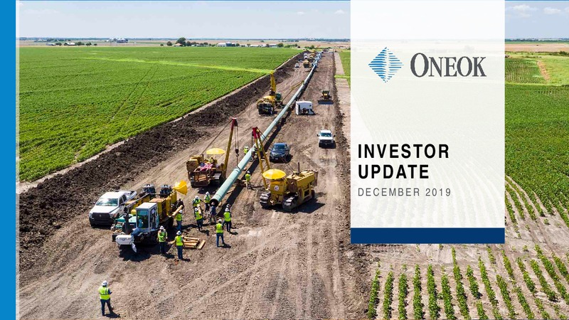 December 2019 Investor Update – Oneok Inc. – slide 1