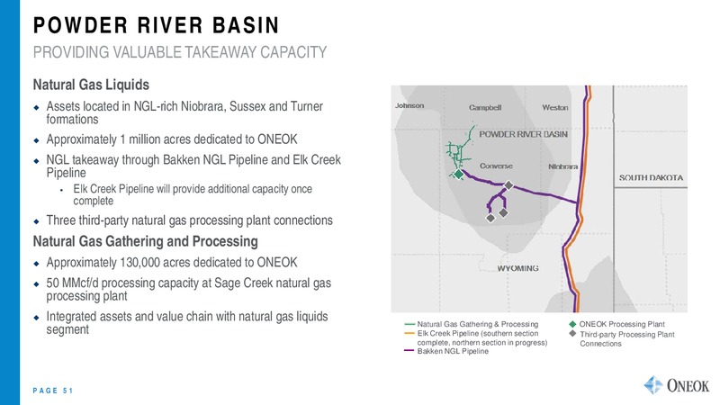 DECEMBER 2019 INVESTOR PRESENTATION – Oneok Inc. – slide 50