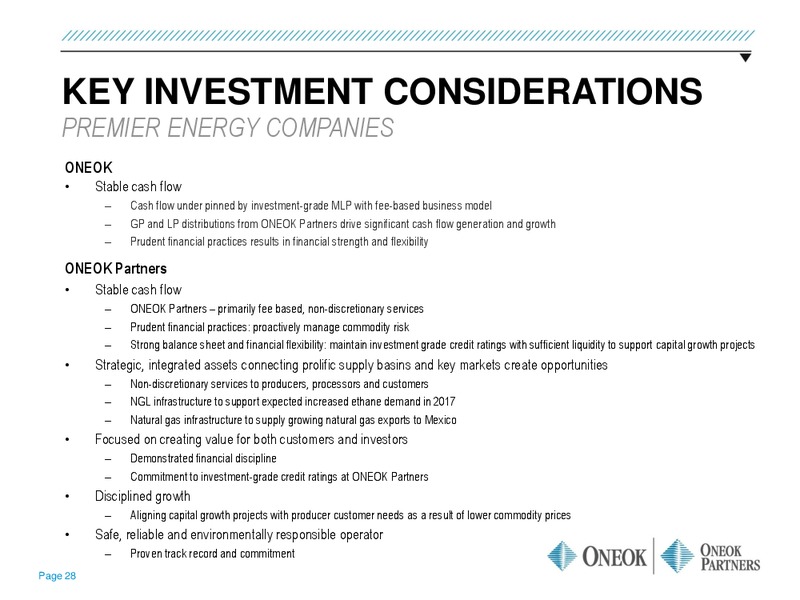 Wells Fargo Energy Symposium – Oneok Inc. – slide 27