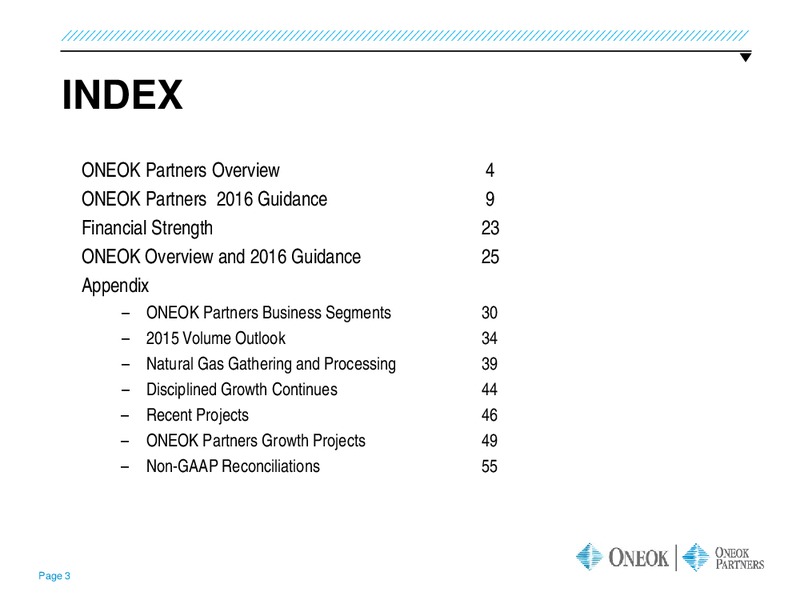 UBS MLP One on One Conference – Oneok Partners, L.P. – slide 2