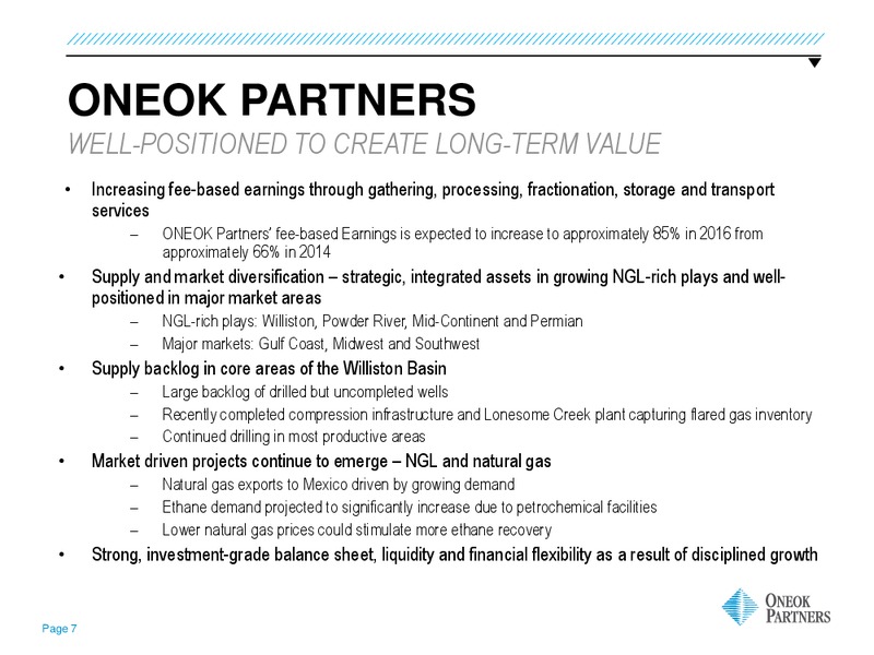 March 2016 Investor Presentation – Oneok Partners, L.P. – slide 4