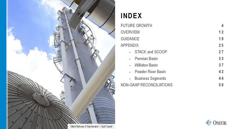 April 2018 Investor Update – Oneok Partners, L.P. – slide 2