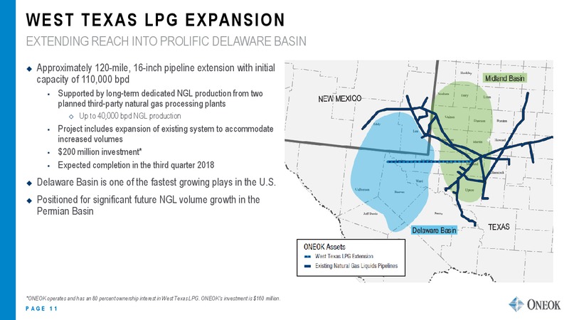April 2018 Investor Update – Oneok Partners, L.P. – slide 10