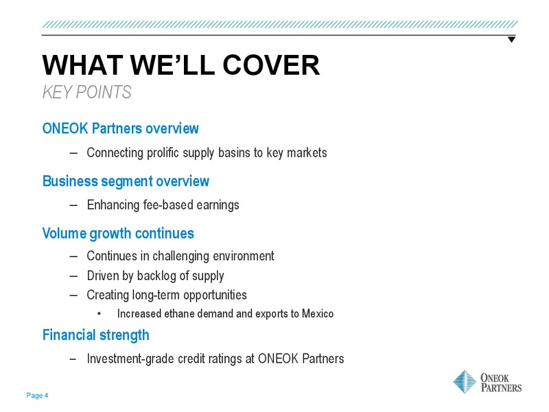 June 2016 MLPA Investor Conference Presentation – Oneok Inc. – slide 3