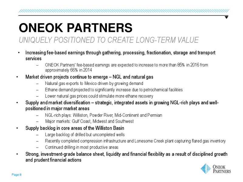 June 2016 MLPA Investor Conference Presentation – Oneok Inc. – slide 7