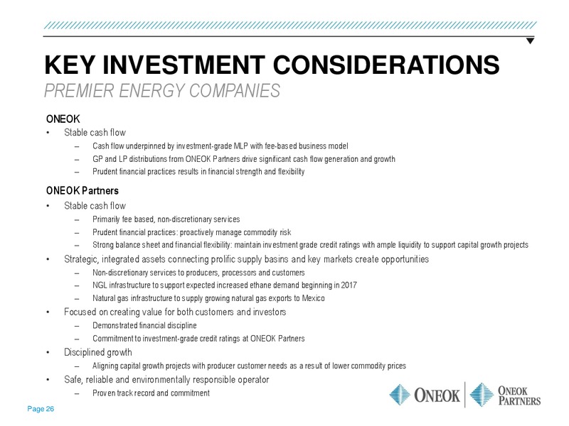 June 2016 MLPA Investor Conference Presentation – Oneok Inc. – slide 25