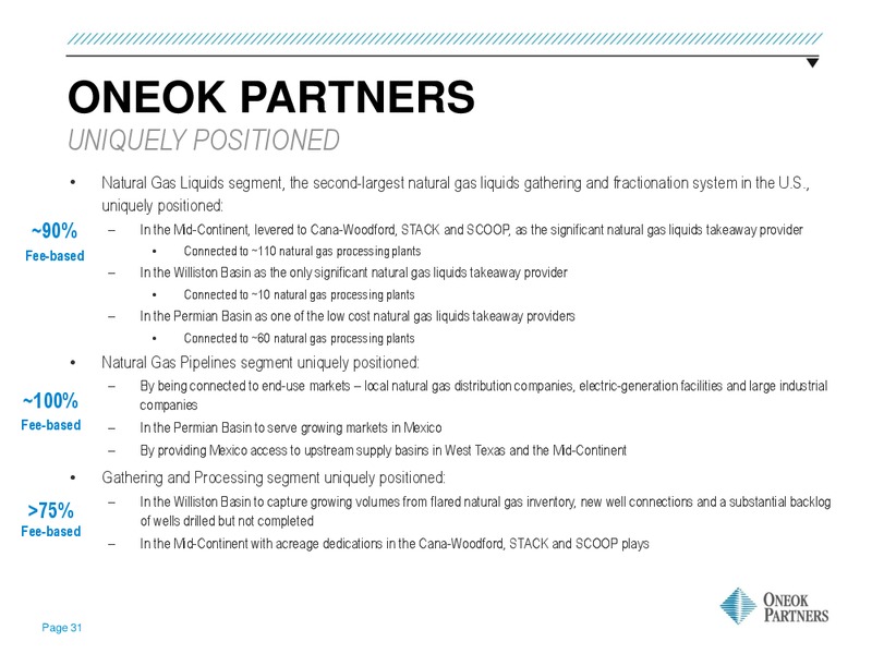 June 2016 MLPA Investor Conference Presentation – Oneok Inc. – slide 30