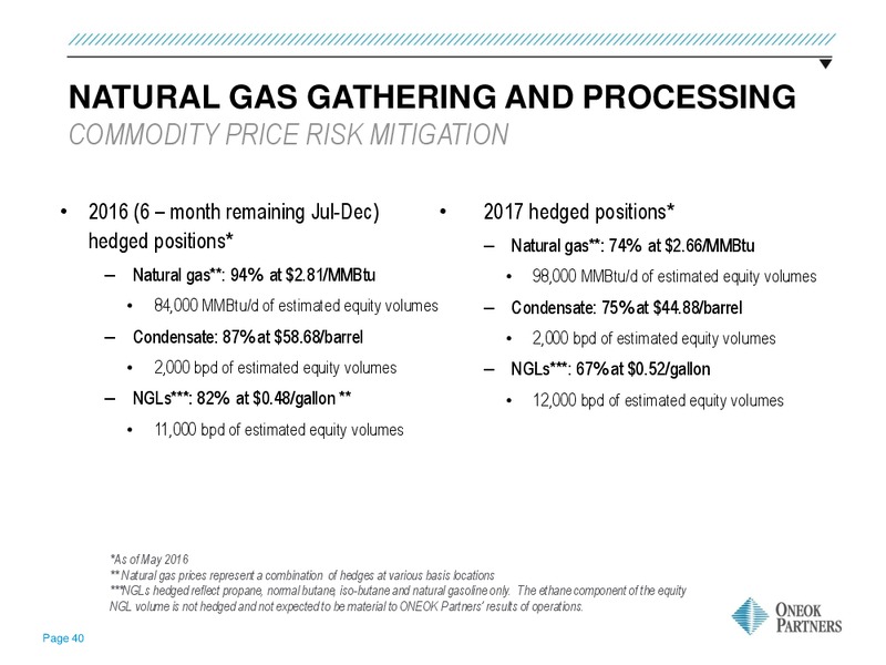 June 2016 MLPA Investor Conference Presentation – Oneok Inc. – slide 39
