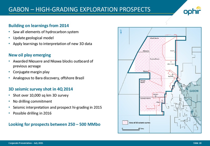 July 2015 Corporate Presentation – Ophir Energy Plc – slide 17