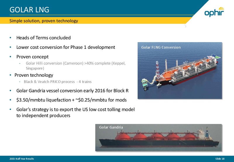 H1 2015 Earnings Call – Ophir Energy Plc – slide 16